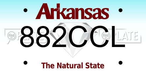 882CCL Arkansas License Plate