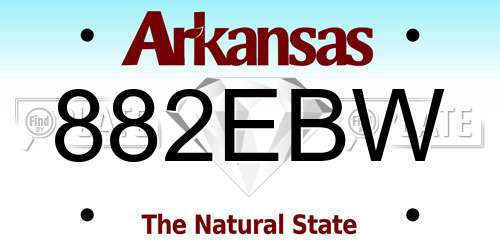 882EBW Arkansas License Plate