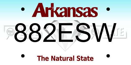 882ESW Arkansas License Plate
