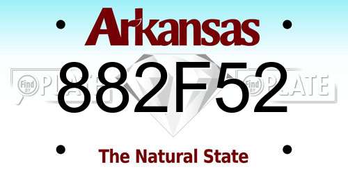 882F52 Arkansas License Plate