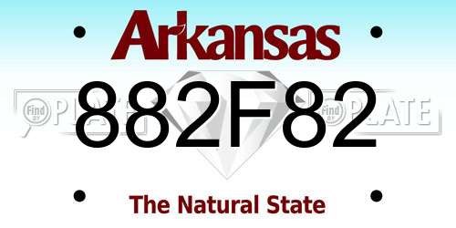 882F82 Arkansas License Plate