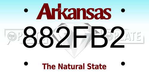 882FB2 Arkansas License Plate