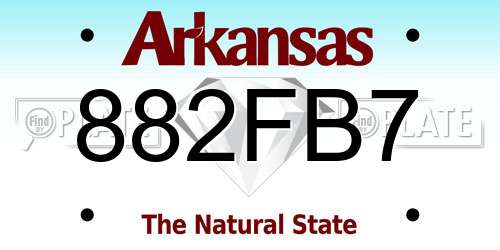 882FB7 Arkansas License Plate