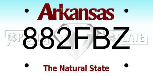 882FBZ Arkansas License Plate