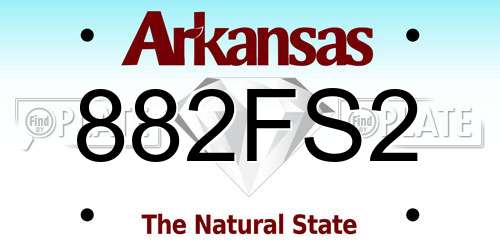 882FS2 Arkansas License Plate