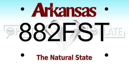 882FST Arkansas License Plate