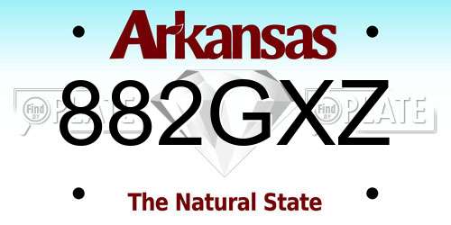882GXZ Arkansas License Plate
