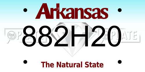 882H20 Arkansas License Plate