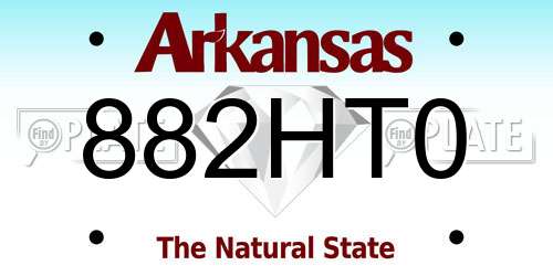 882HT0 Arkansas License Plate