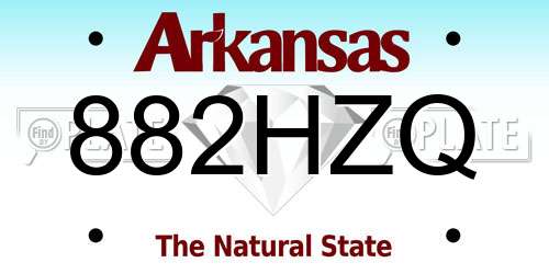 882HZQ Arkansas License Plate