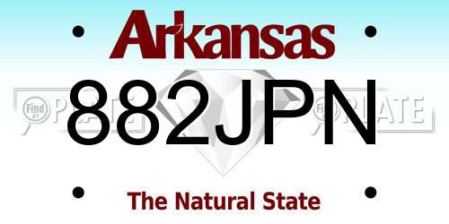 882JPN Arkansas License Plate