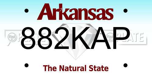 882KAP Arkansas License Plate