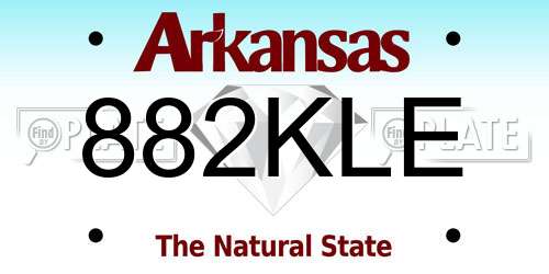 882KLE Arkansas License Plate