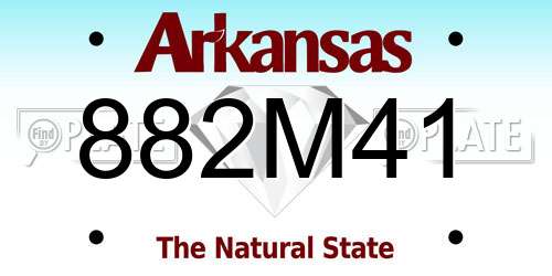 882M41 Arkansas License Plate