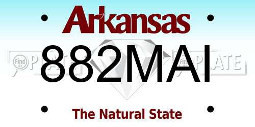 882MAI Arkansas License Plate