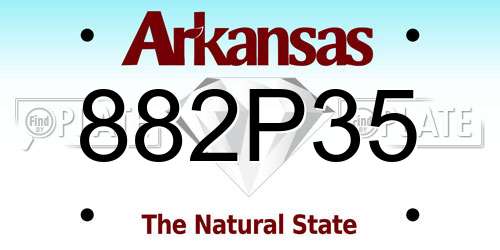 882P35 Arkansas License Plate