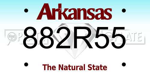 882R55 Arkansas License Plate