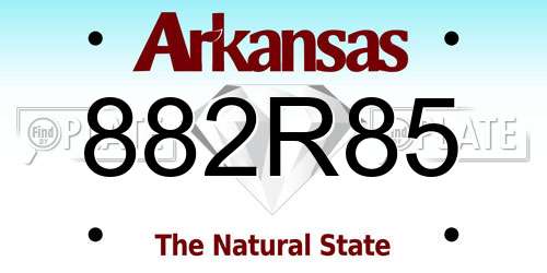 882R85 Arkansas License Plate