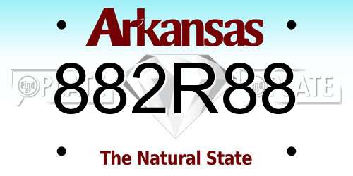 882R88 Arkansas License Plate