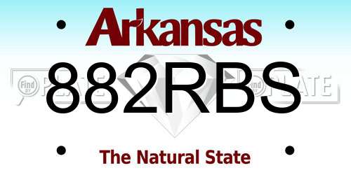 882RBS Arkansas License Plate