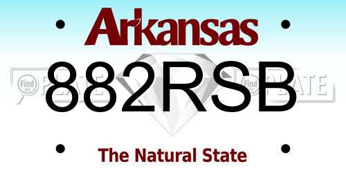 882RSB Arkansas License Plate