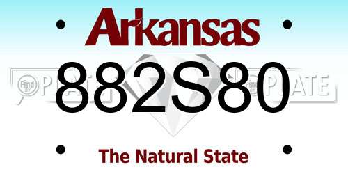 882S80 Arkansas License Plate