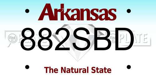 882SBD Arkansas License Plate