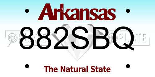 882SBQ Arkansas License Plate