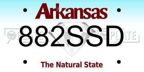 882SSD Arkansas License Plate