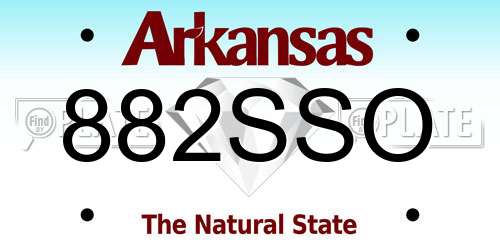 882SSO Arkansas License Plate