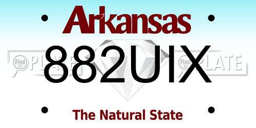 882UIX Arkansas License Plate