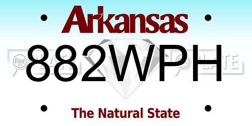 882WPH Arkansas License Plate