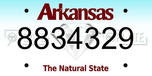 8834329 Arkansas License Plate