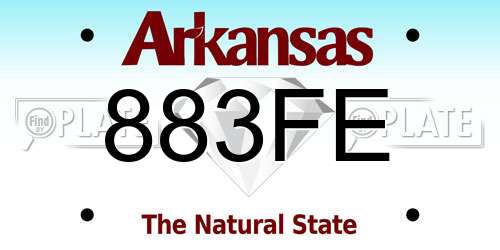883FE Arkansas License Plate