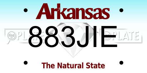 883JIE Arkansas License Plate
