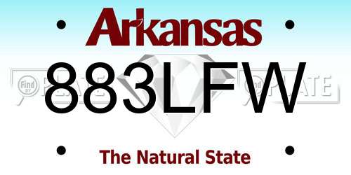 883LFW Arkansas License Plate