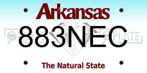 883NEC Arkansas License Plate