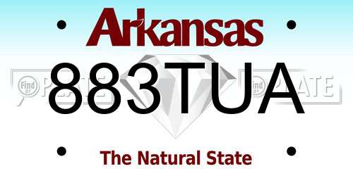 883TUA Arkansas License Plate