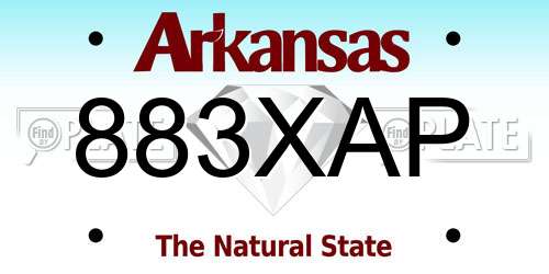 883XAP Arkansas License Plate