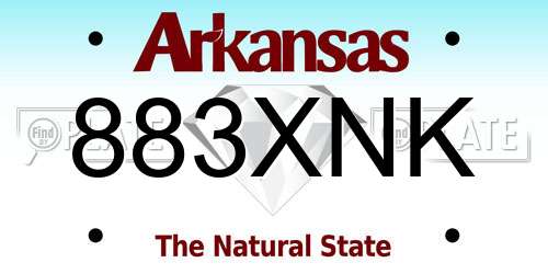 883XNK Arkansas License Plate