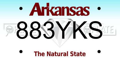 883YKS Arkansas License Plate