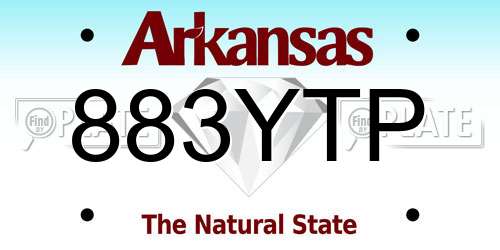 883YTP Arkansas License Plate