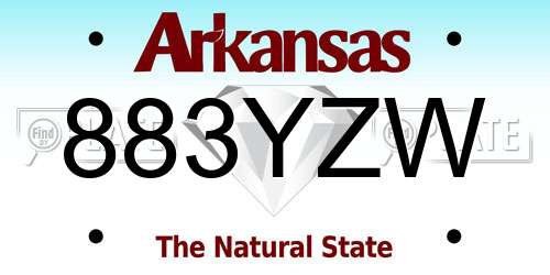 883YZW Arkansas License Plate