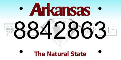 8842863 Arkansas License Plate