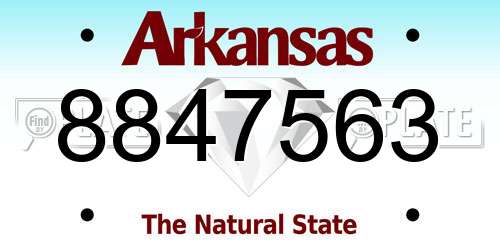 8847563 Arkansas License Plate