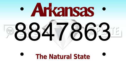 8847863 Arkansas License Plate