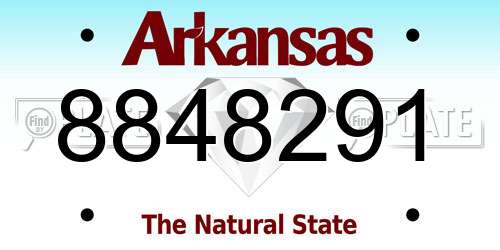 8848291 Arkansas License Plate