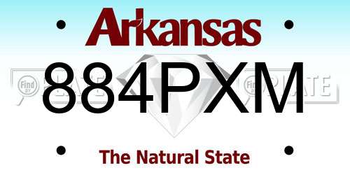 884PXM Arkansas License Plate