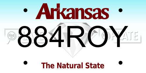 884ROY Arkansas License Plate