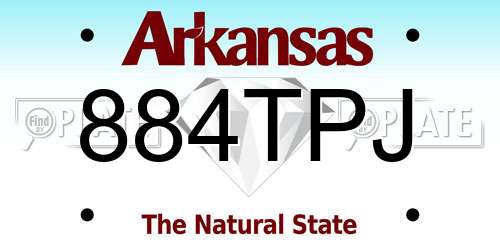 884TPJ Arkansas License Plate